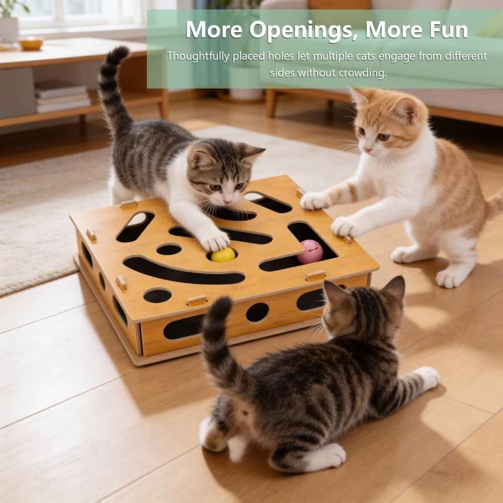 Sandpaper Surface Cat Nail File Enrichment Box Claw Care Stress Free Scratch Puzzle Durable Bell Ball Interactive Maze Scratcher